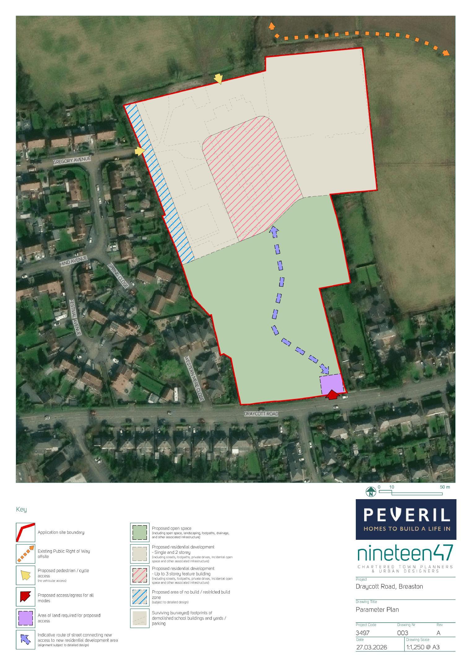 Parameter plan defining developable extent and open space.